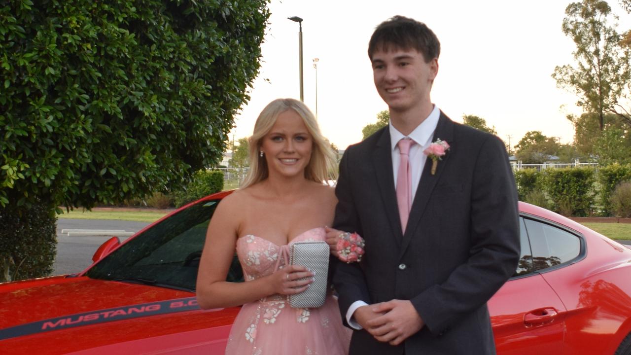 Maylene Gallagher and Tom Gillespie stunned out on the red carpet at Our Lady of Southern Cross College's formal for 2023. Picture: Emily Devon