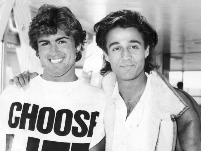 Wham! at London Airport in 1984. Picture: London Sun.