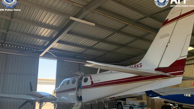 The plane which was searched at Gold Coast Airport. Photo: AFP