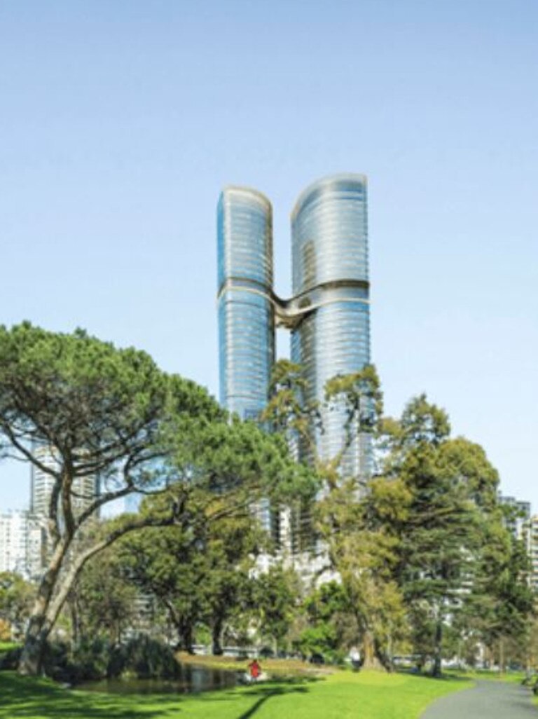 The apartment is part of the new Sapphire by the Gardens residential building in Melbourne’s CBD. Picture: Colliers