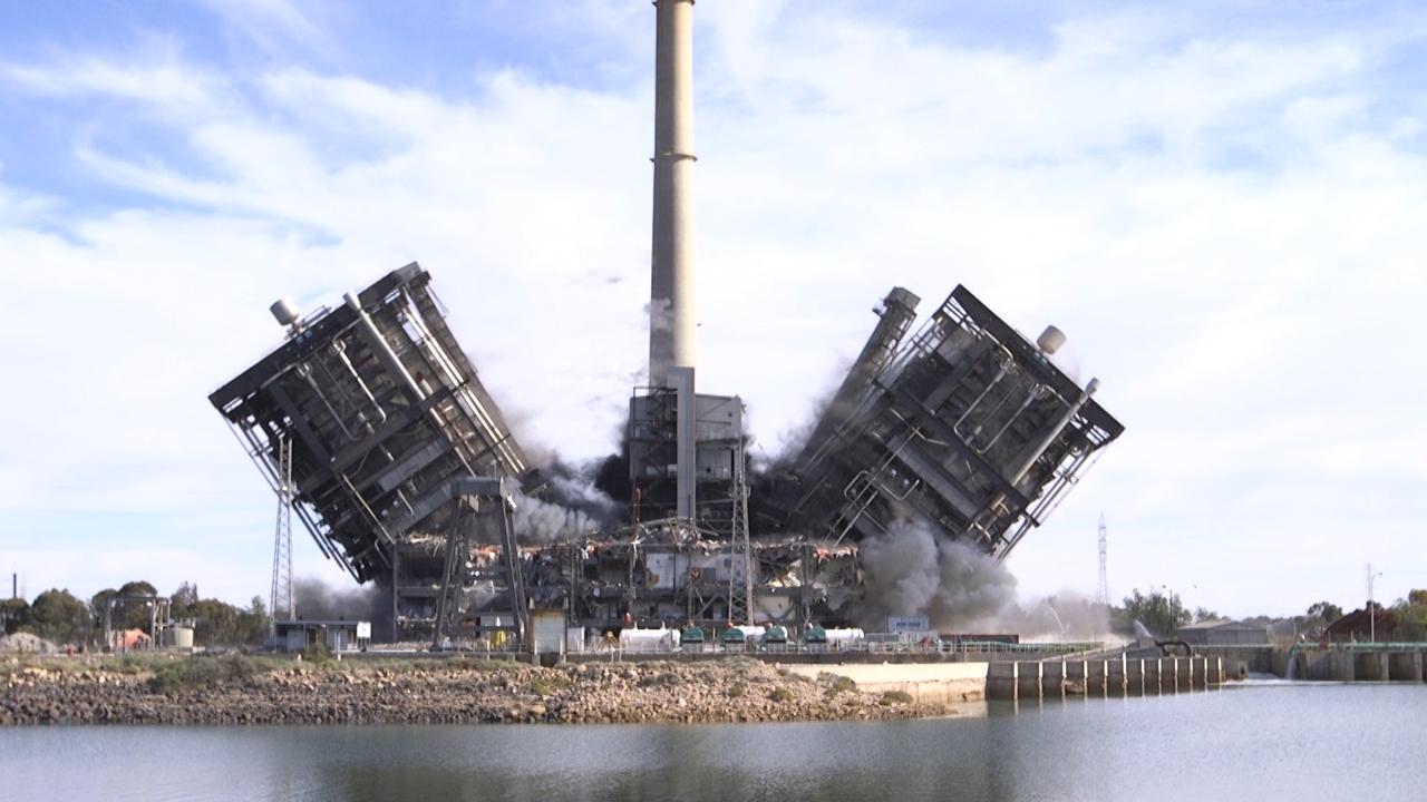 The demolition of the Northern Power Station boilers in 2016. Picture: McMahon Services