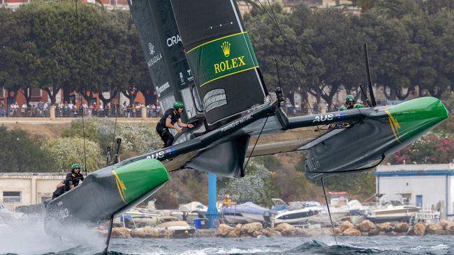 Australia racing in wind on the first day.