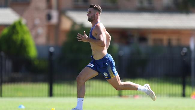 Jaeman Salmon during Parramatta Eels rugby league training at Old Saleyards Reserve, Parramatta. Picture: Brett Costello