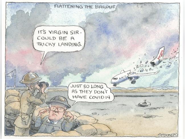 John Spooner Durie Cartoon for 15-04-20Version: Durie Cartoon  (1024x768 - Aspect ratio preserved, Canvas added)COPYRIGHT: The Australian's artists each have different copyright agreements in place regarding re-use of their work in other publications.Please seek advice from the artists themselves or the Managing Editor of The Australian regarding re-use.