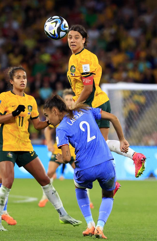 Sam Kerr in action during the FIFA Women’s World Cup quarter final in 2023. Picture: Adam Head