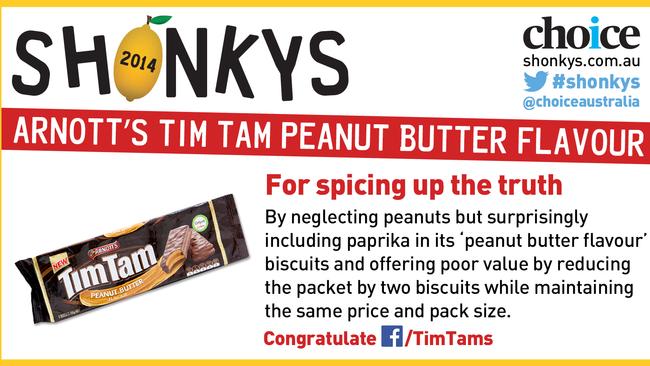 Tim Tams, infant drink among 'shonkiest' products of 2014