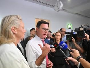 Nationals leader David Littleproud speaks to journalists in the press gallery at Parliament House in Canberra, Thursday, May 22, 2025. (AAP Image/Mick Tsikas) NO ARCHIVING