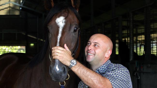 Convicted drug smuggler Damion Flower with Snitzel in 2005. Picture: James Croucher