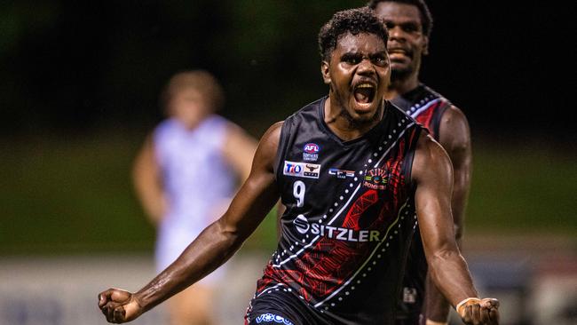 Anthony Munkara kicked a sensational goal for the Bombers. Picture: Pema Tamang Pakhrin