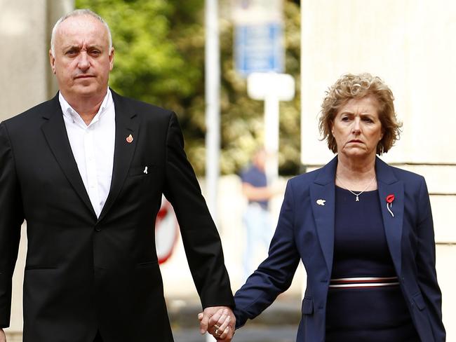 Millane’s parents, David and Gillian Millane, at Kempson’s trial in 2019. Picture: Phil Walter/Getty Images