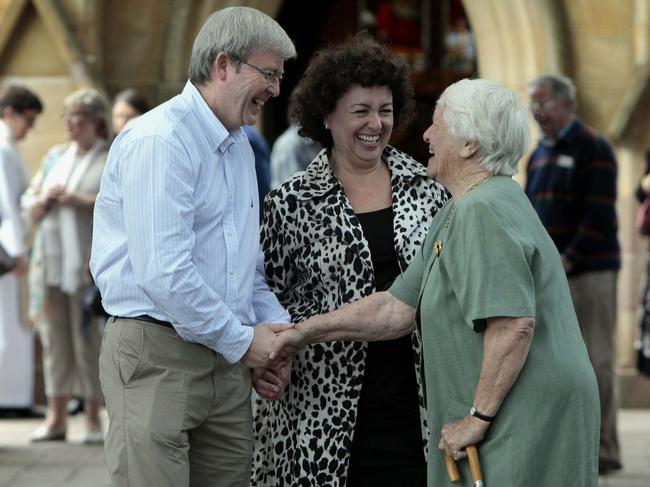 Kevin Rudd, seen with his wife, Therese Rein, after an Easter service during his prime ministership, made no effort to conceal his deeply held Christian convictions. 