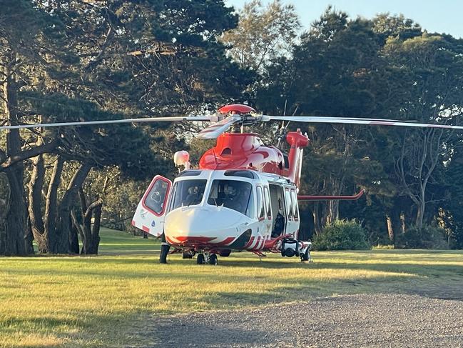 Paramedics at the scene of a boating accident in St Leonards on the Bellarine Peninsula.