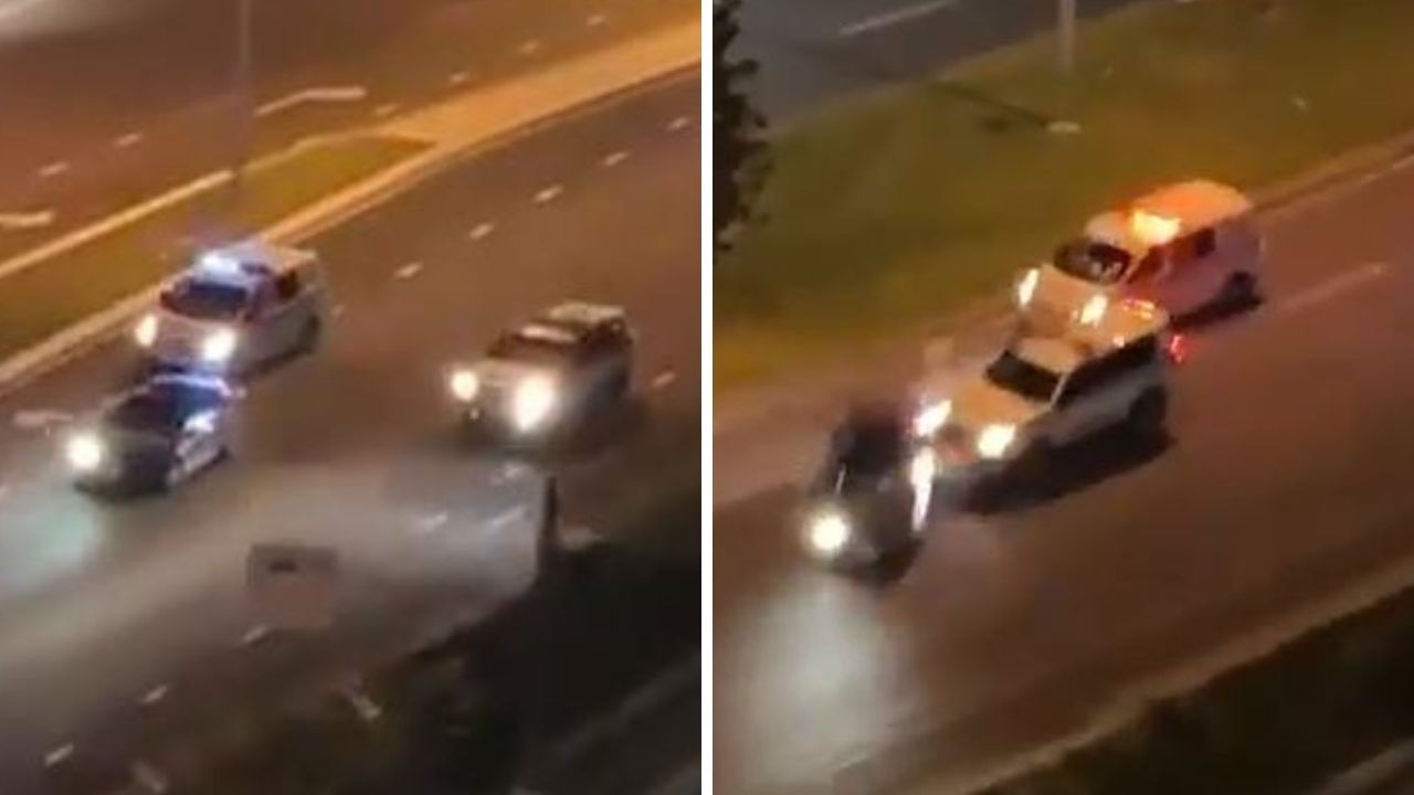 Cops’ wild move to take down teens in luxury car pursuit