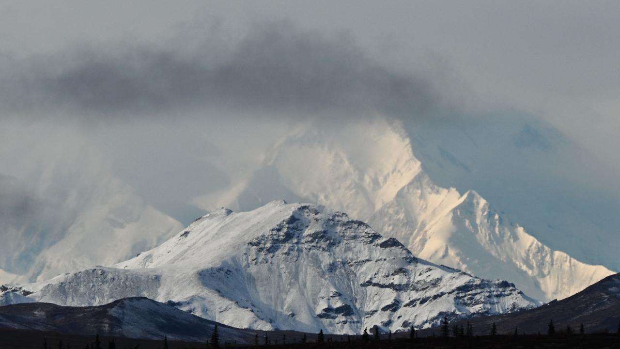 Clouds partially obscure Denali, the highest mountain peak in North America which has been renamed by President Trump. Picture:Patrick T. Fallon / AFP