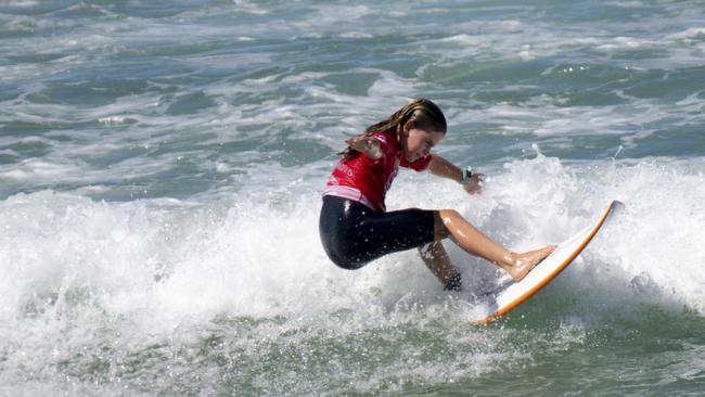 Henley Smith from Lennox Head competes at the Woolworths Surfer Groms Comp at Coffs Harbour. Photo: Ethan Smith (surfing NSW)