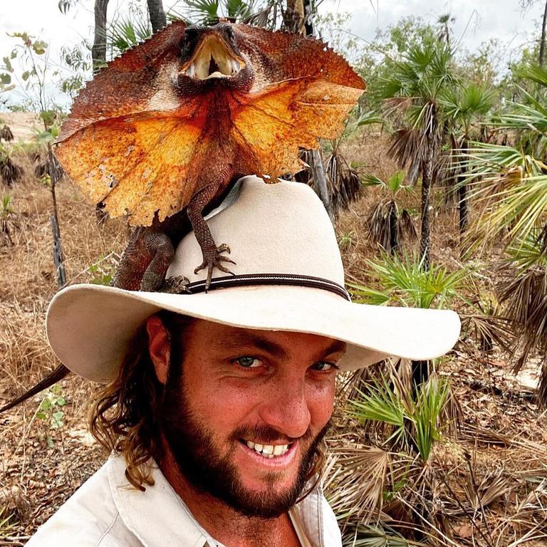 Rowan Sutton, an employee at Outback Wrangler Matt Wright's Top End Safari Camp, off Fogg Bay Rd, Dundee Beach