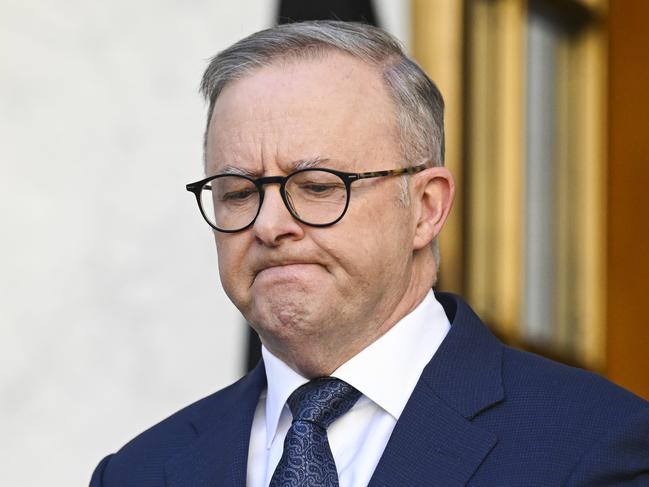 CANBERRA, AUSTRALIA, NewsWire Photos. JULY 230, 2023: The Prime Minister, Anthony Albanese makes a statement on the helicopter incident during Exercise Talisman Sabre at Parliament House in Canberra. Picture: NCA NewsWire / Martin Ollman