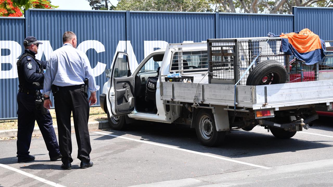 Alleged car stolen from WetSide in Hervey Bay - police with alleged suspects utility in the waterpark car park.