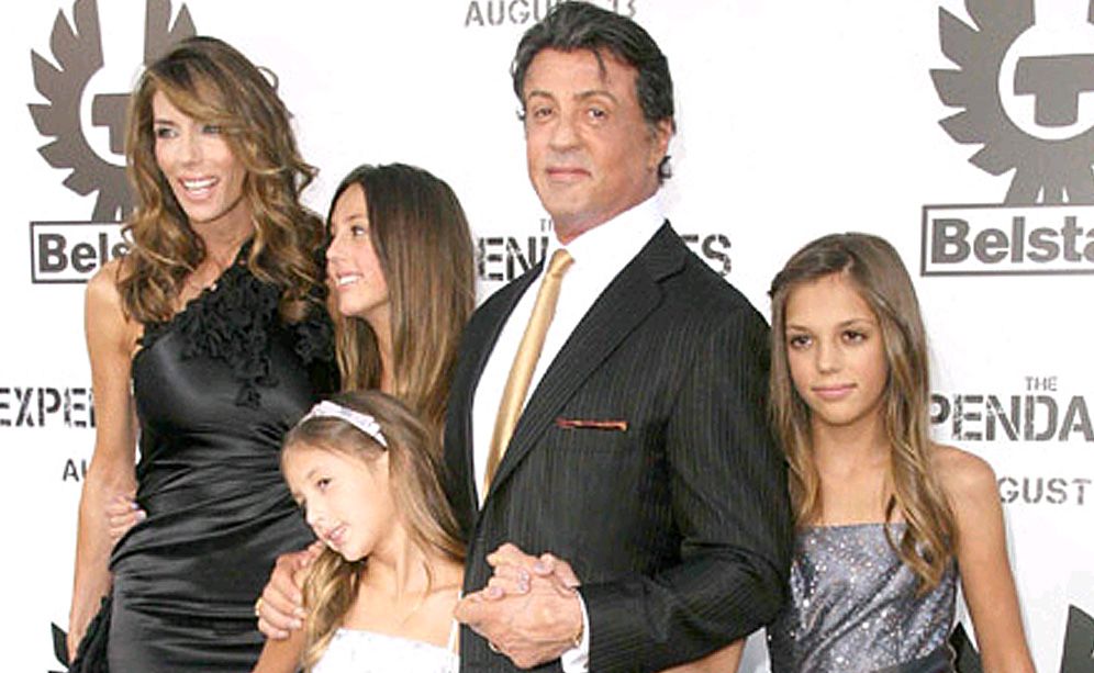 Sylvester Stallone and family. Picture: Bang ShowBiz