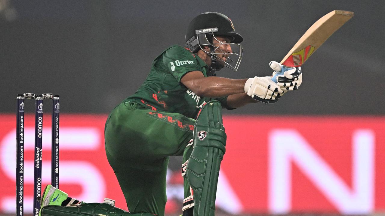 Shakib Al Hasan was voted man of the match. (Photo by Sajjad HUSSAIN / AFP)