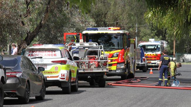 Northern Territory Firefighters extinguished a house fire on McKinlay Street, Brailting, Alice Springs October 7, 2024. Picture: Gera Kazakov