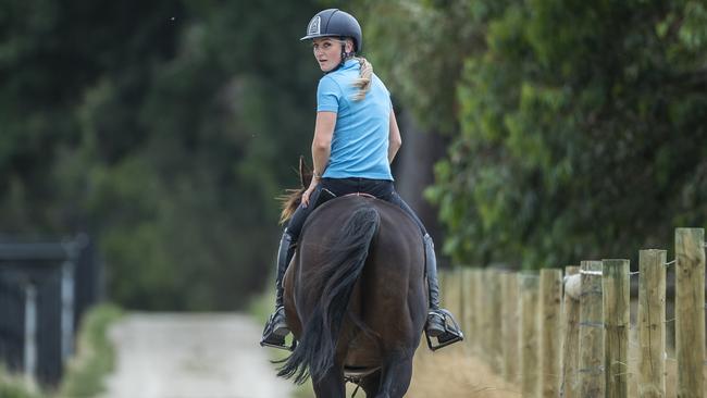 Jockey Jamie Kah and horse Brax. Picture: Jake Nowakowski