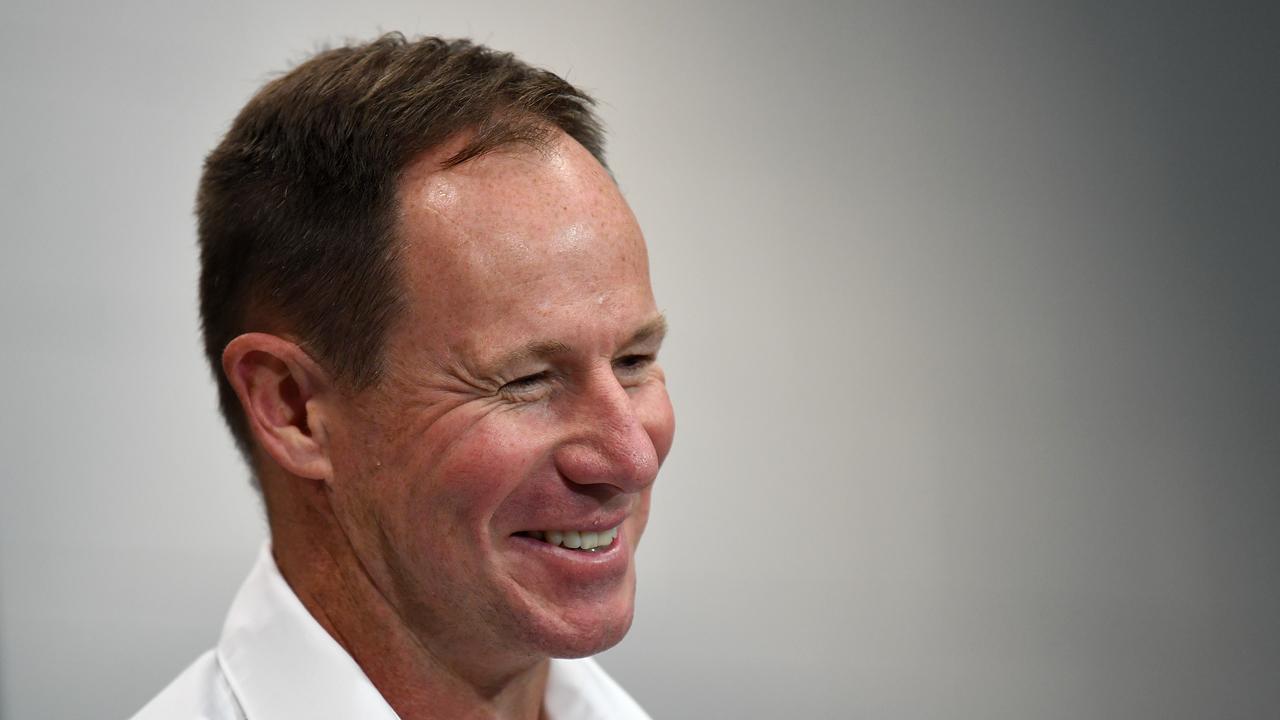 Titans coach Justin Holbrook in happier times. (AAP Image/Dan Peled)