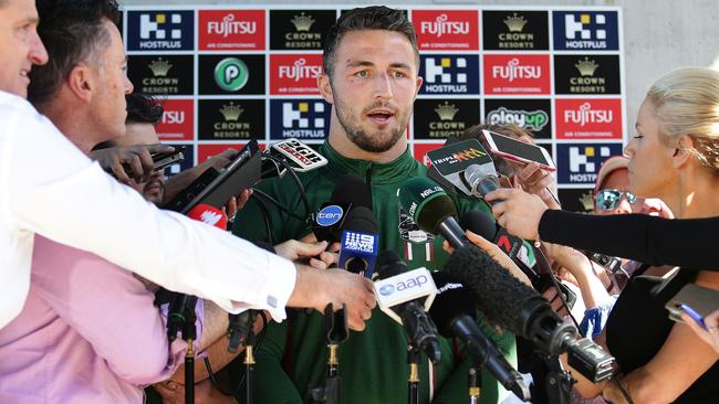 Sam Burgess confirmed an investigation is under way over the incident. Picture: Brett Costello