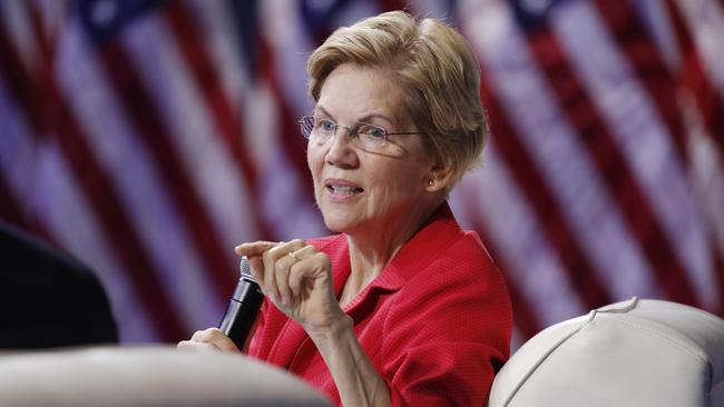 Democratic presidential candidate Senator Elizabeth Warren at a gun safety forum in Las Vegas. Picture: AP/John Locher