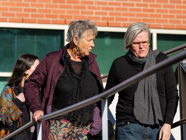 Karen Weldrick, left, and Bob Brown Foundation campaign manager Jenny Weber outside court.