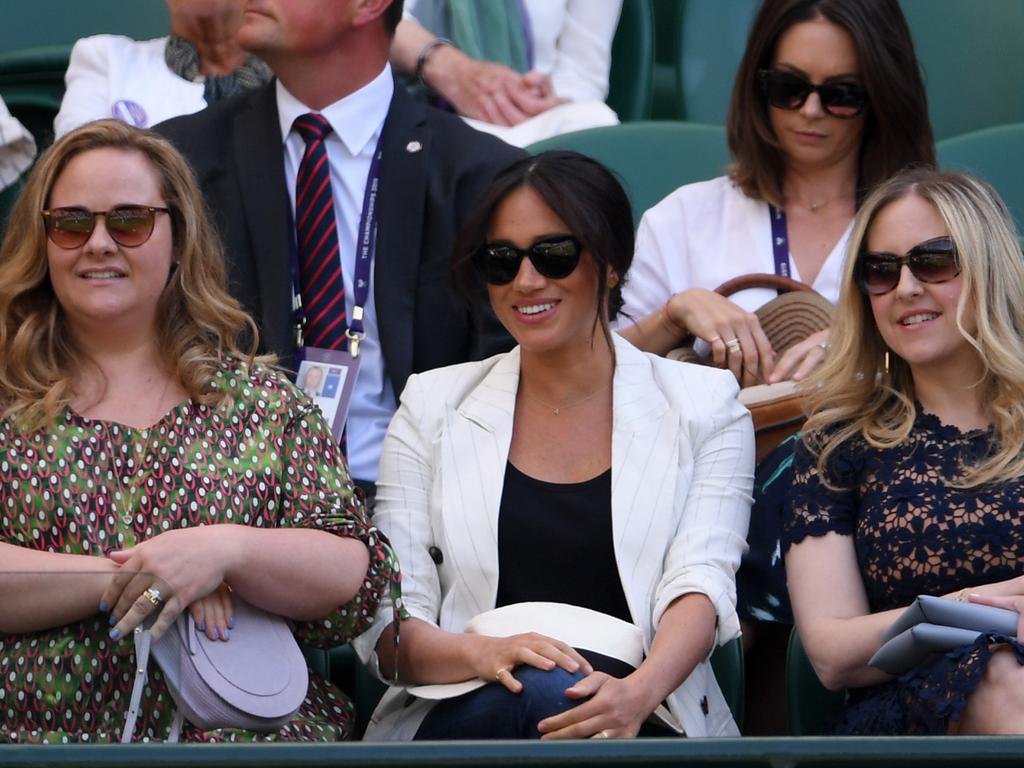 The Duchess of Sussex cheered on her close friend, Serena Williams. Picture: Getty Images