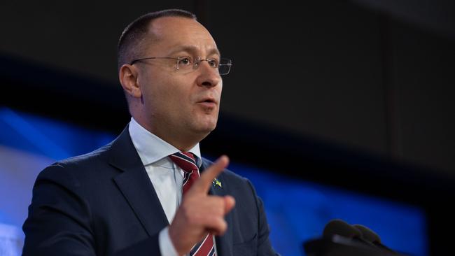 Ambassador Myroshnychenko warned Australia of the threat it could face if Ukraine loses its war with Russia. Picture: NCA NewsWire / Gary Ramage