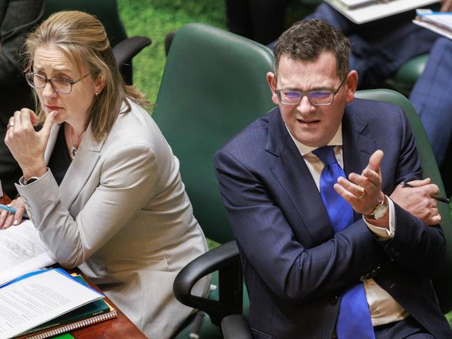 MELBOURNE, AUSTRALIA - NewsWire Photos MAY 31st, 2023:  Deputy Premier Jacinta Allen and Premier Daniel Andrews during Question Time at Victorian Parliament. Picture: NCA NewsWire / David Geraghty