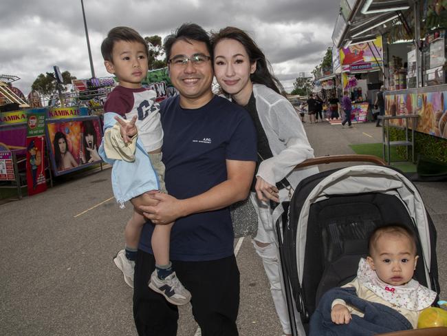 Anson He, Vincent He, Angela He, Hayley He Mildura Show 2024. Picture: Noel Fisher