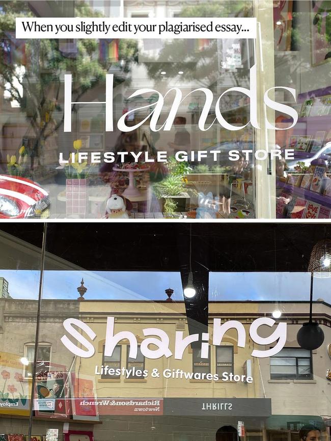 Hands’ owners allege Sharing has utilised similar brand colours, store design, furniture, website design, and even the brands they sell. Picture: Instagram