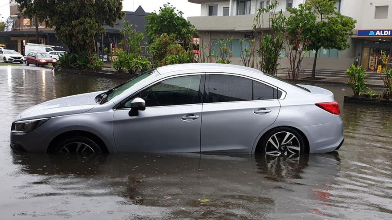 Flooding in the town centre of Byron. Picture: Tim Cassidy