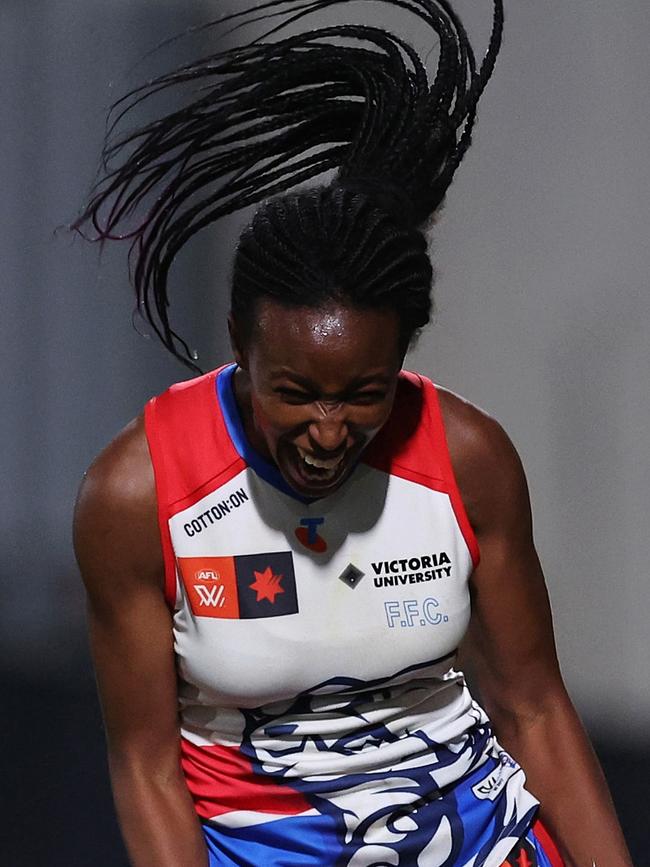 A hair-raising celebration. Picture: Daniel Pockett/Getty Images