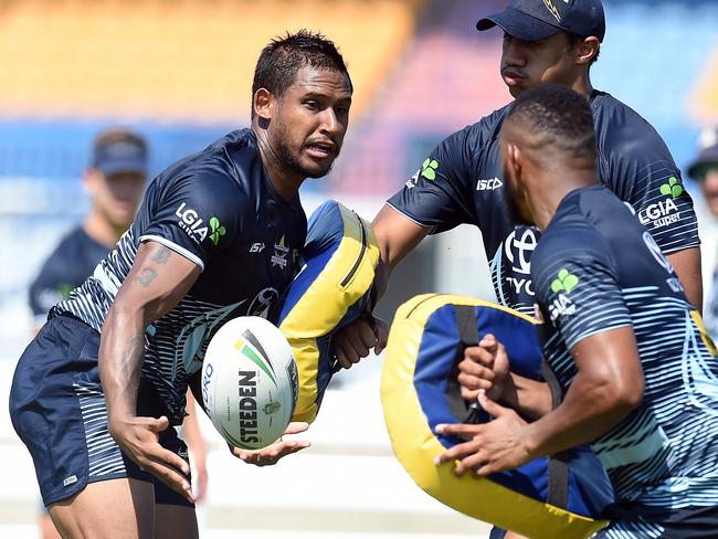 North Queensland Cowboys training from the Townsville Sports Reserve.  Ben Barba. Picture: Zak Simmonds