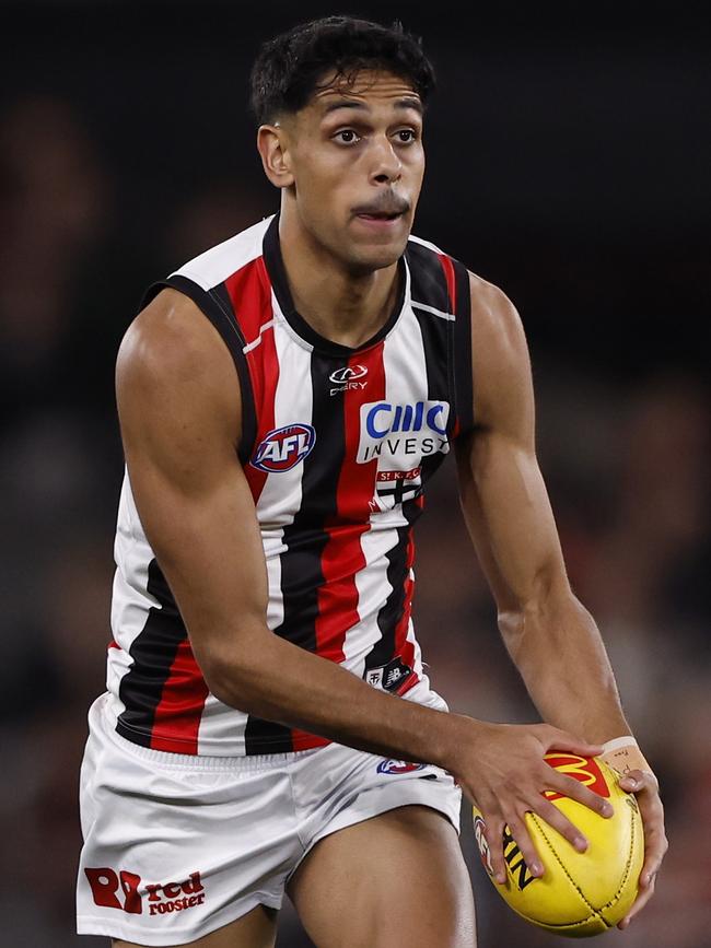 Nasiah Wanganeen-Milera picked Essendon apart with his kicking. Picture: Darrian Traynor/Getty Images