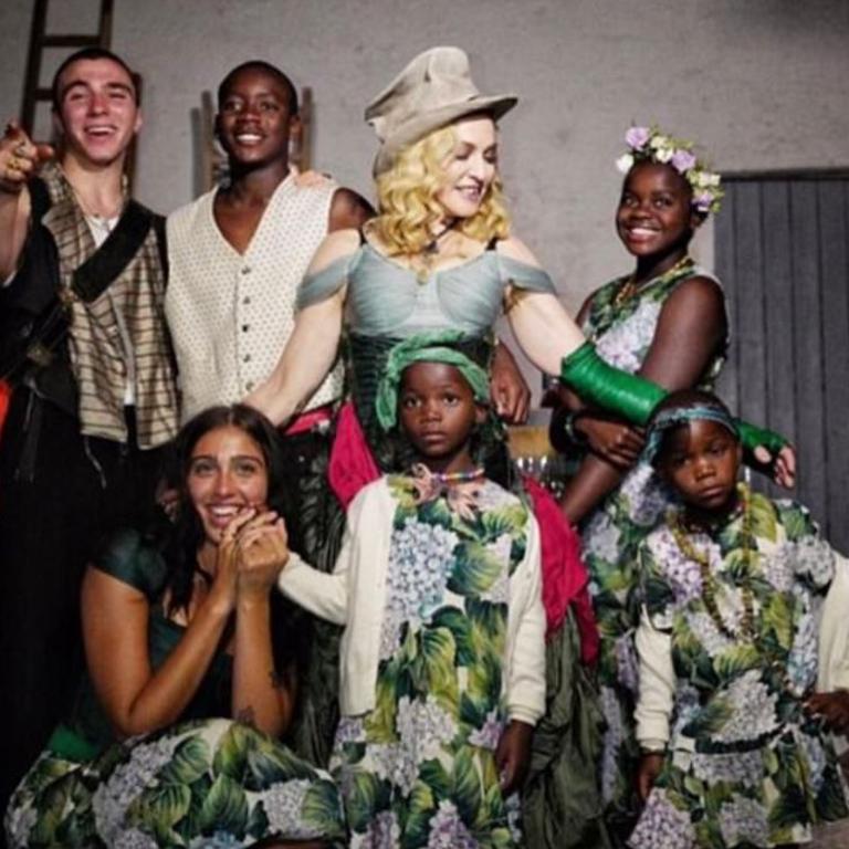 Madonna and her six children, Rocco, David, Lourdes, Mercy and twins Stella and Estere