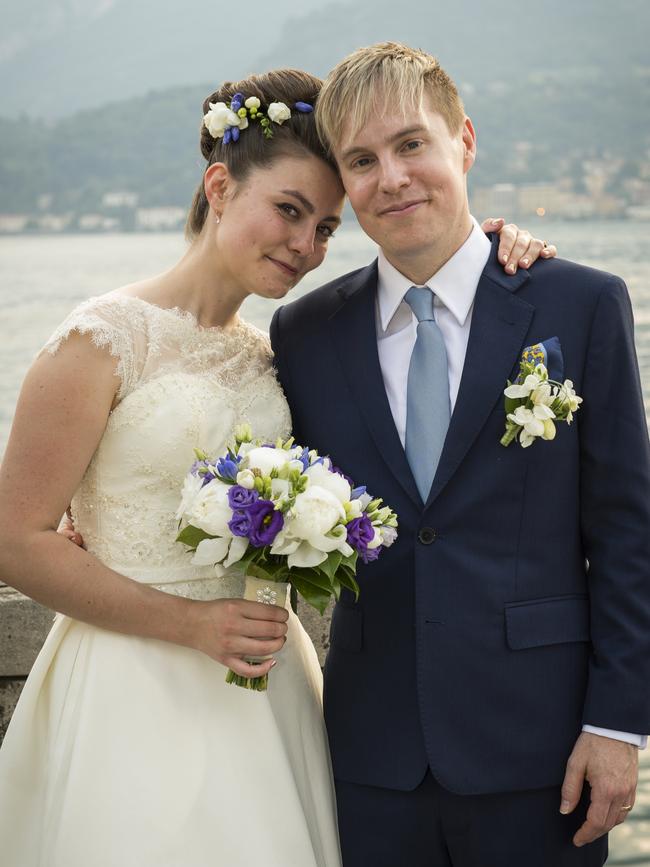 Anna Luedi and David Stanley on thier wedding day at Bellagio Lake Como, Italy.