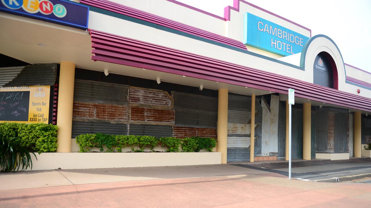 The Cambridge Hotel boarded up in 2015. Photo Melanie Plane/The Morning Bulletin