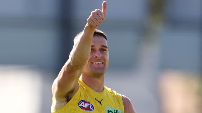 MELBOURNE.  10/03/2022Ã  AFL  . Richmond training at Punt Road Oval.  Richmonds Jayden Short  during todays training session at Punt Road Oval    . Photo by Michael Klein