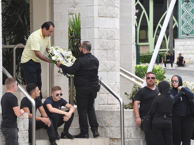 A wreath was delivered at the mosque in Arncliffe, Sydney. Picture: AAP