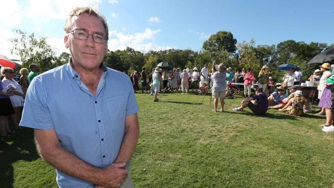 Councillor Peter Young at a protest against the filling of Black Swan Lake at Bundall. Picture Mike Batterham.