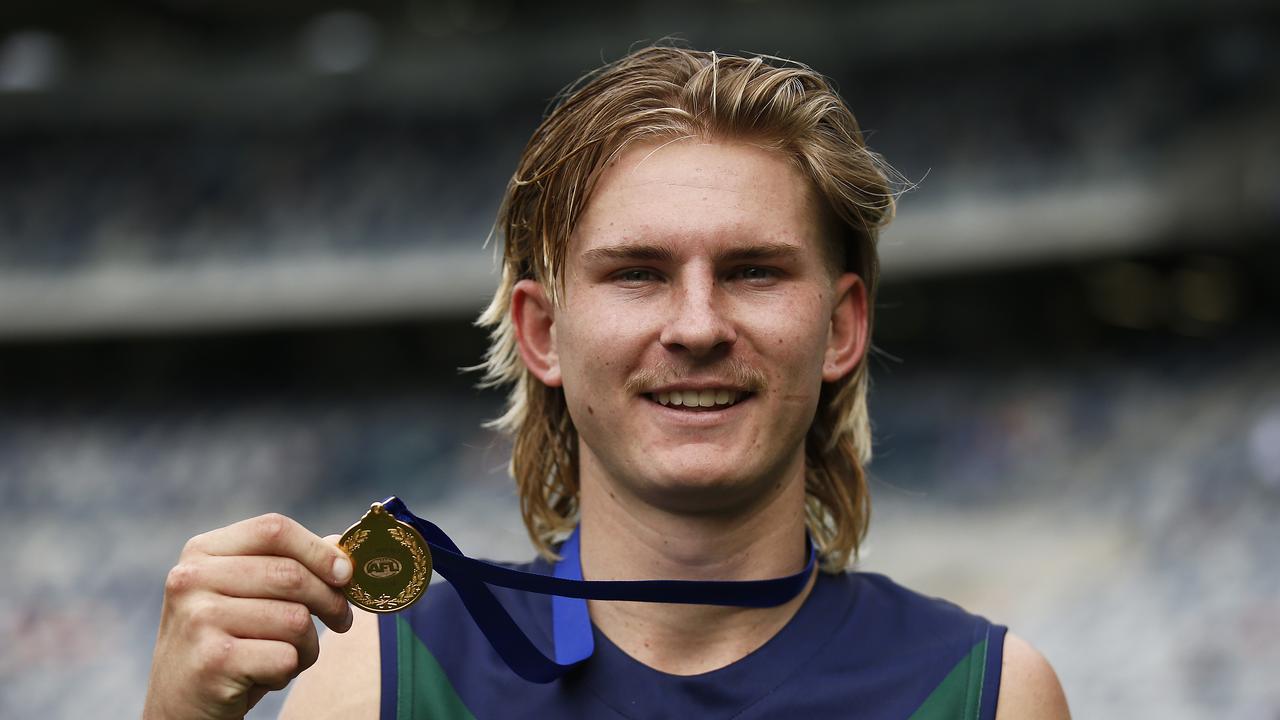 Josh Fahey took out the best player for the AFL Academy against Geelong VFL. Picture: Daniel Pockett/AFL Photos/via Getty Images