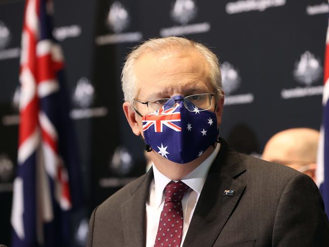 CANBERRA, AUSTRALIA NewsWire Photos AUGUST 03, 2021: Australian Prime Minister Scott Morrison during a press conference at Parliament House in Canberra. Picture: NCA NewsWire / Gary Ramage