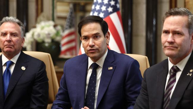 US Secretary of State Marco Rubio, centre, in Riyadh for peace talks with his Russian counterpart Sergei Lavrov Picture: AFP