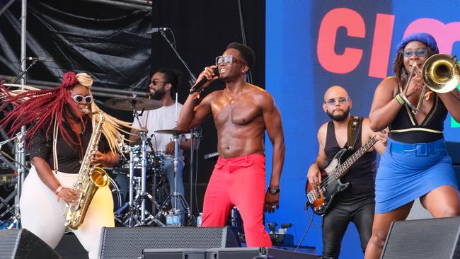 Performing at WOMAD at Charlton Park, Malmesbury, UK.