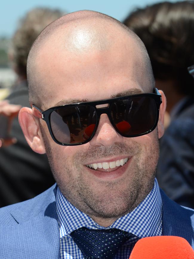 Trainer Lloyd Kennewell after Jedastar won at Flemington. Picture: AAP 